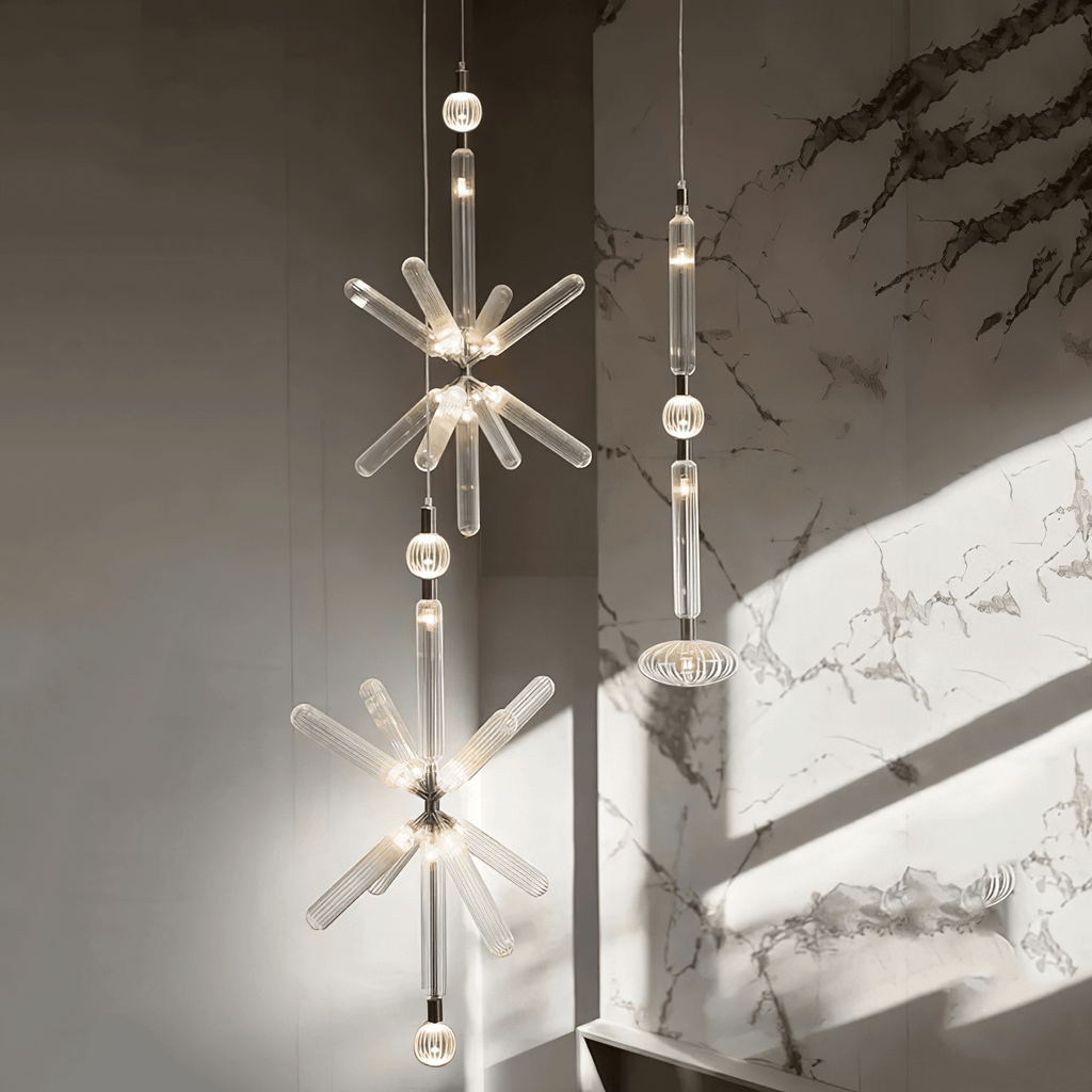 Solara Lampe à suspension en cristal cylindrique Cipher contemporaine - Neutralighting