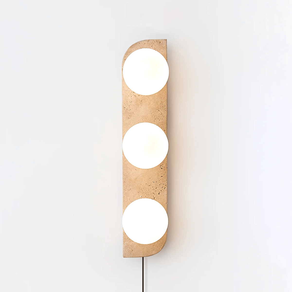 Zophaor Minimalist Travertine Plug-In Wall Light - Neutralighting