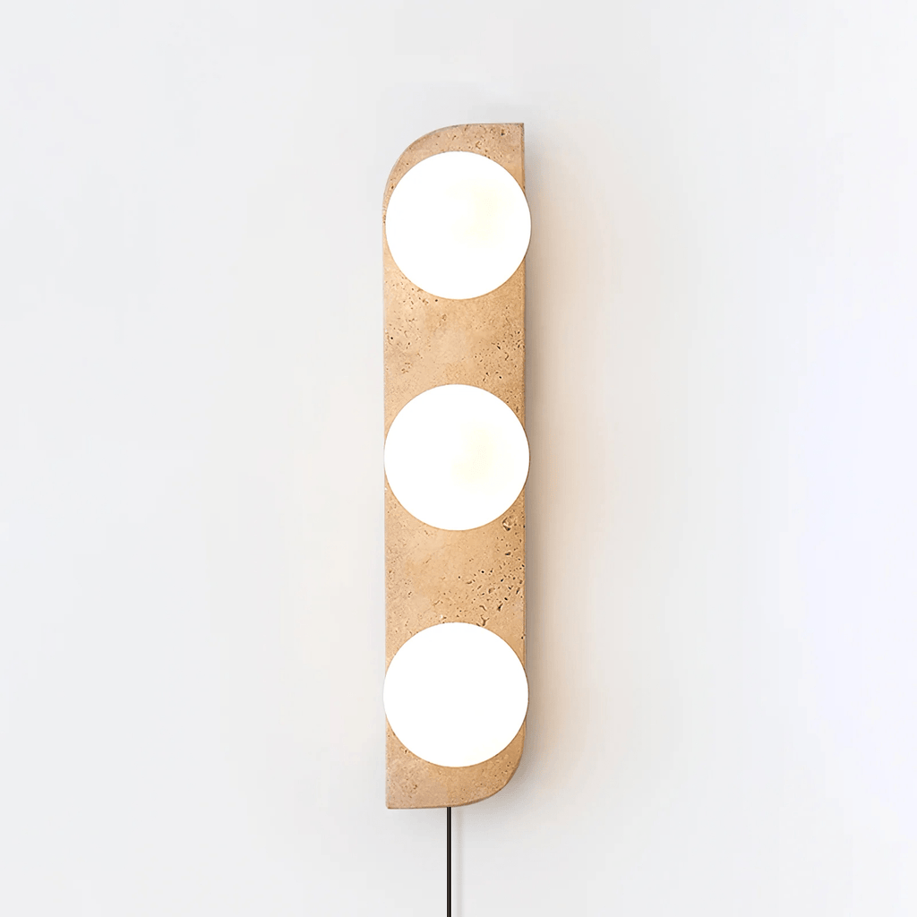 Zophaor Minimalist Travertine Plug-In Wall Light - Neutralighting