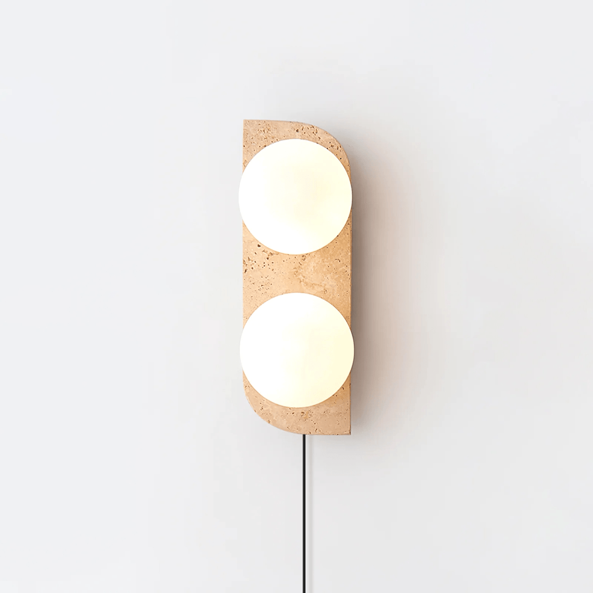 Zophaor Minimalist Travertine Plug-In Wall Light - Neutralighting