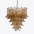 Aurora Chandelier Pétale en Verre Murano Ambre Style Milieu de Siècle - Neutralighting