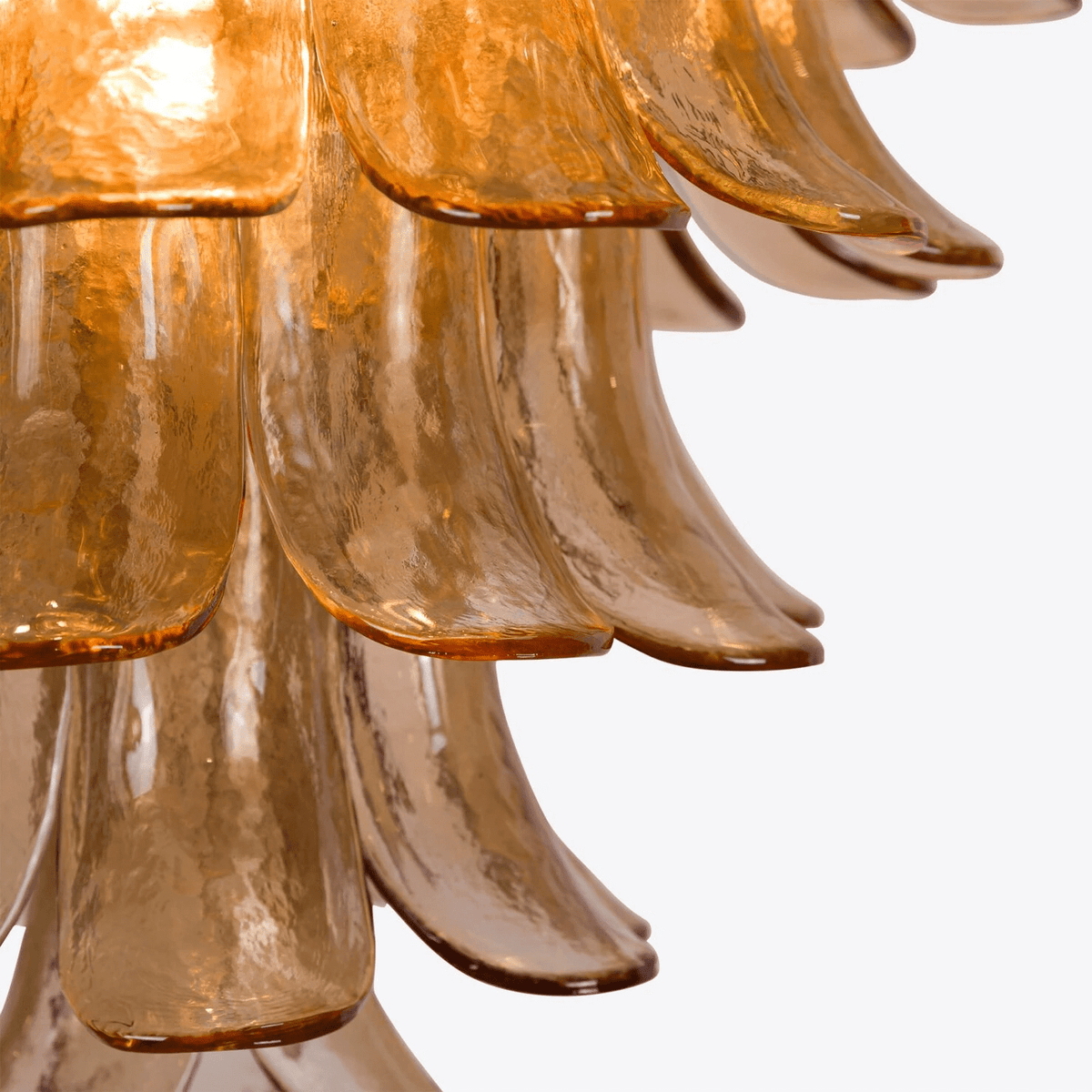 Aurora Chandelier Pétale en Verre Murano Ambre Style Milieu de Siècle - Neutralighting