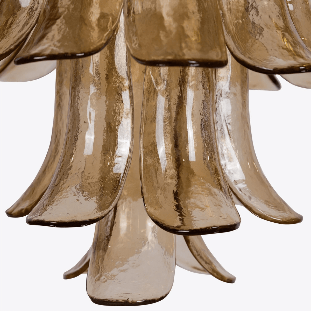 Aurora Chandelier Pétale en Verre Murano Ambre Style Milieu de Siècle - Neutralighting