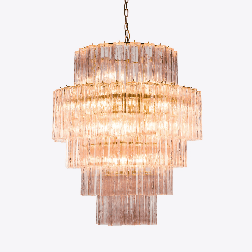 Aurora Lustre Rose Prisme Verre Superposé Élégant - Neutralighting