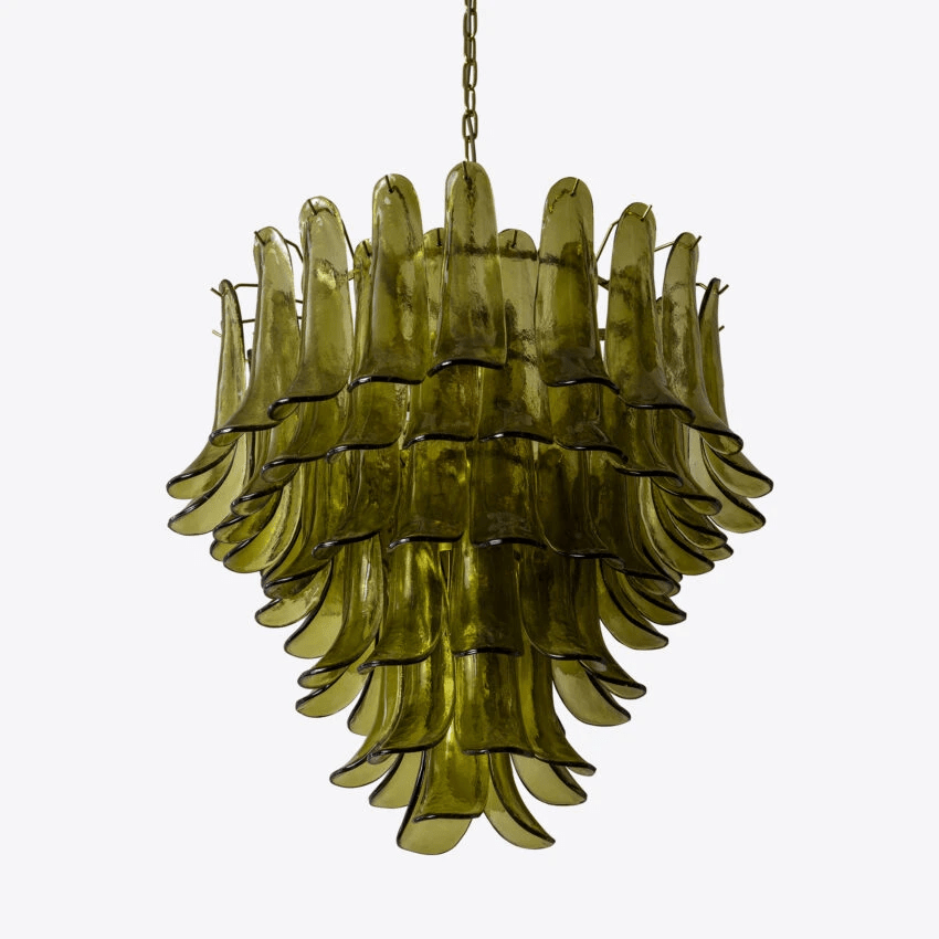 Aurora Lustre Vert Pétale Verre Superposé Naturel - Neutralighting