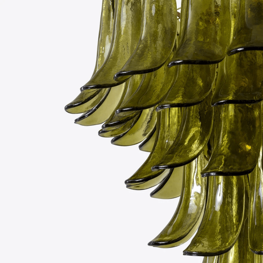 Aurora Lustre Vert Pétale Verre Superposé Naturel - Neutralighting