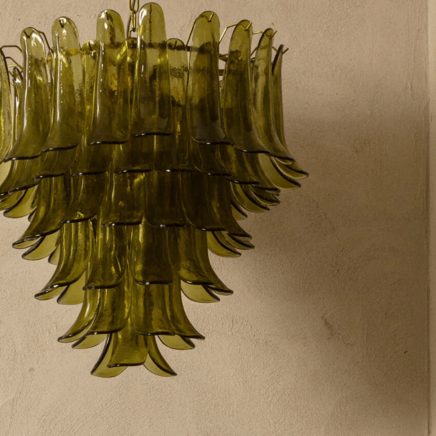 Aurora Lustre Vert Pétale Verre Superposé Naturel - Neutralighting