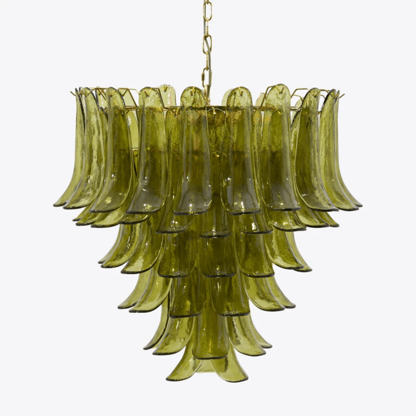 Aurora Lustre Vert Pétale Verre Superposé Naturel - Neutralighting