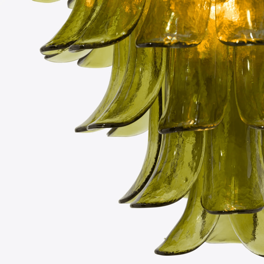 Aurora Lustre Vert Pétale Verre Superposé Naturel - Neutralighting