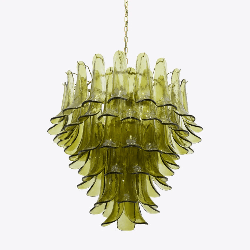 Aurora Lustre Vert Pétale Verre Superposé Naturel - Neutralighting