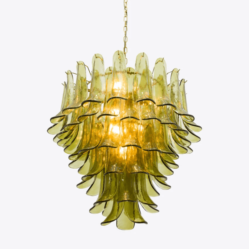 Aurora Lustre Vert Pétale Verre Superposé Naturel - Neutralighting