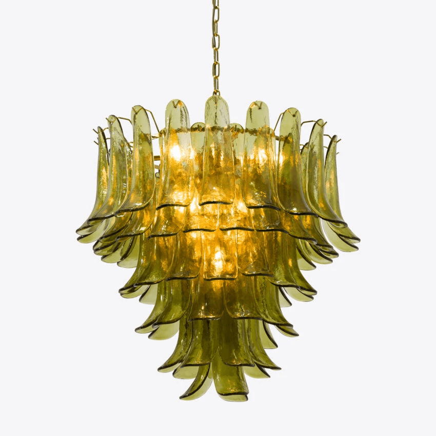Aurora Lustre Vert Pétale Verre Superposé Naturel - Neutralighting