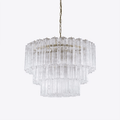 Aurora Lustre Cinq Étage Cannelé Verre Tube Mid Siècle - Neutralighting