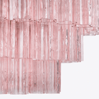 Aurora Lustre Cinq Étage Cannelé Verre Tube Mid Siècle - Neutralighting