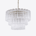 Aurora Lustre Cinq Étage Cannelé Verre Tube Mid Siècle - Neutralighting