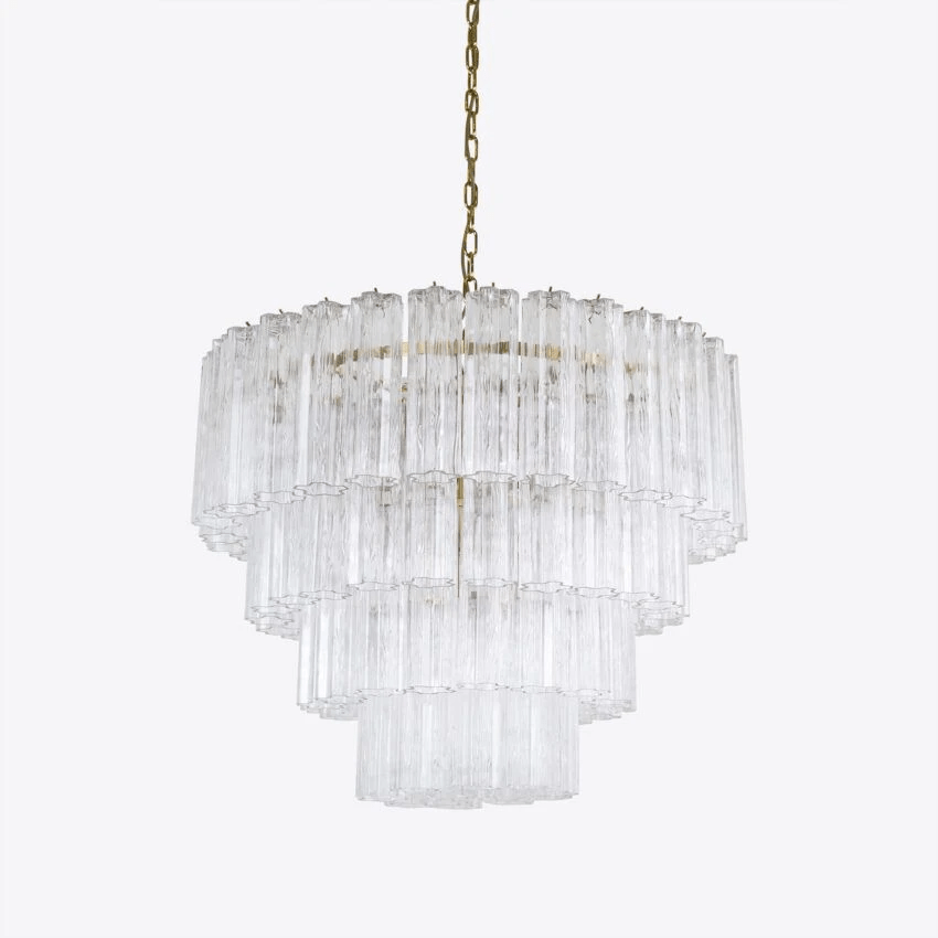 Aurora Lustre Quatre Étage Cannelé Verre - Neutralighting