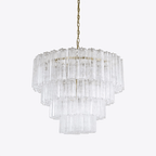 Aurora Lustre Quatre Étage Cannelé Verre - Neutralighting