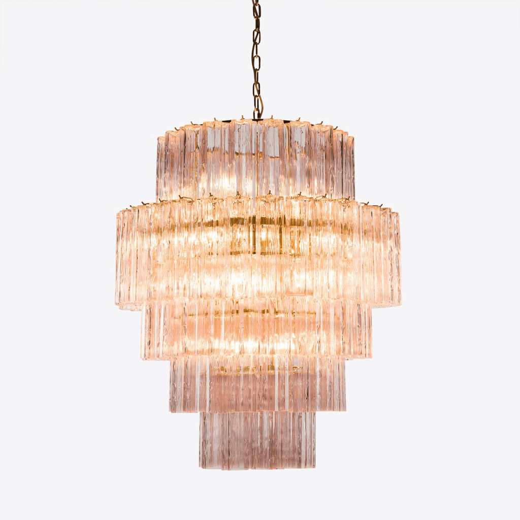 Aurora Lustre Rose Prisme Verre Superposé Élégant - Neutralighting