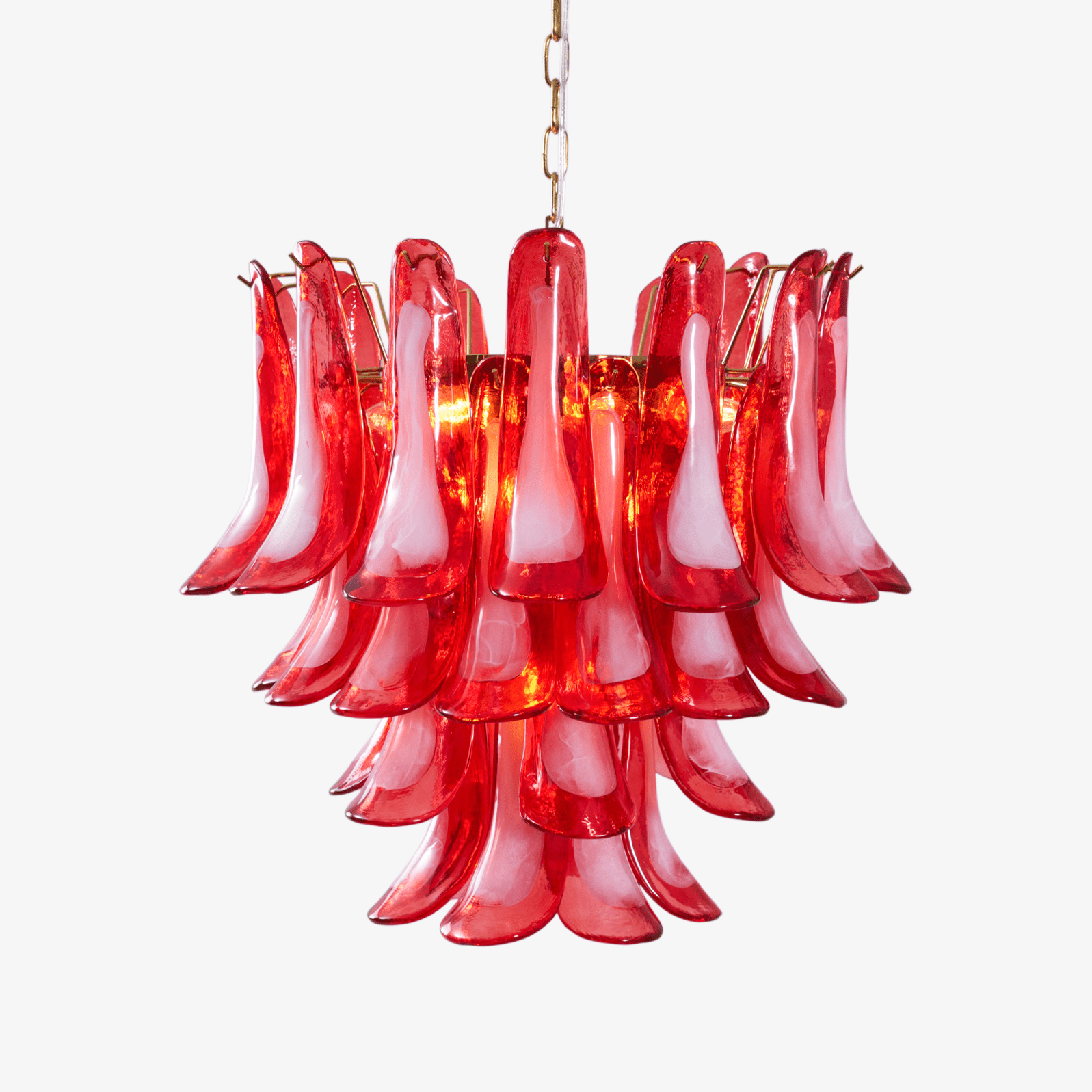 Aurora Lustre Rouge Pétale Verre Superposé Artistique - Neutralighting