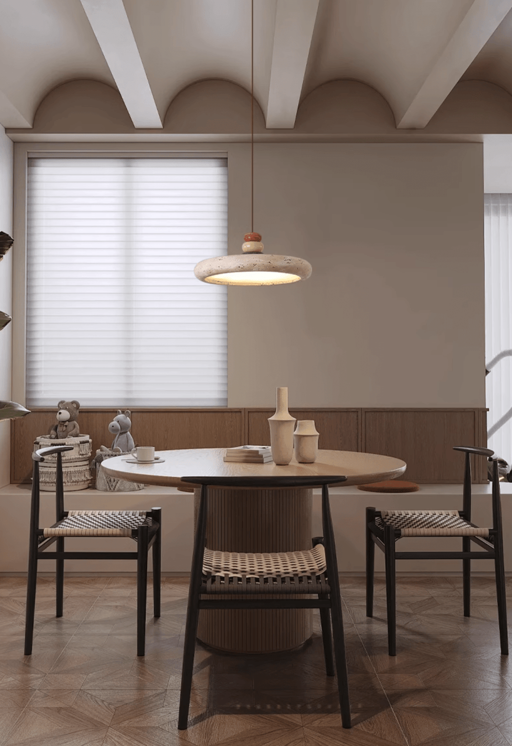 Cuvarora Disque Travertin Pendentif Lumière - Neutralighting