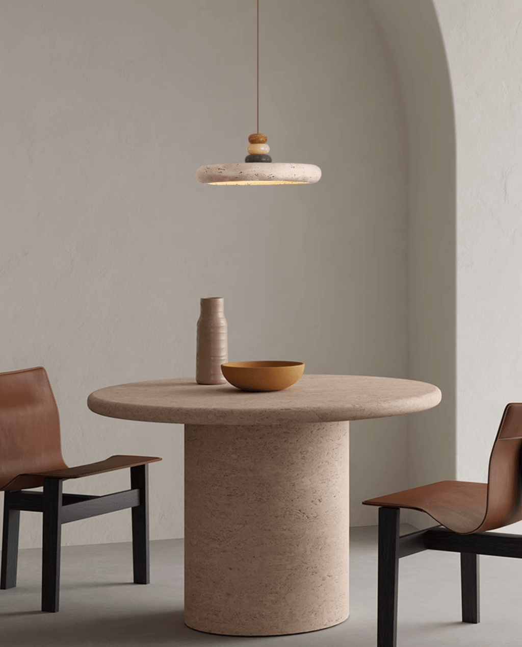 Cuvarora Disque Travertin Pendentif Lumière - Neutralighting