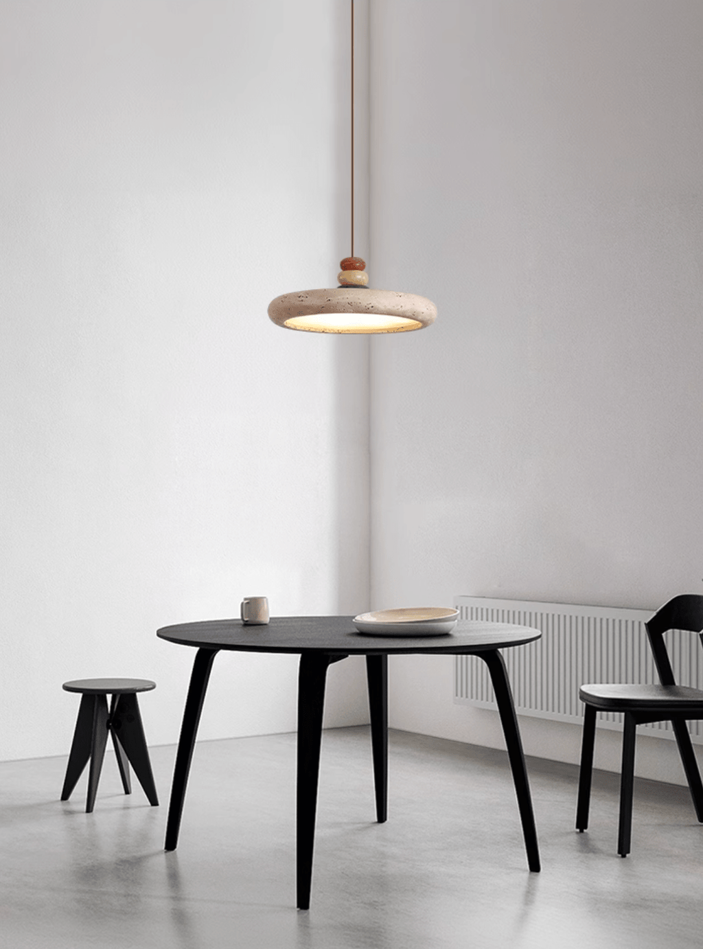 Cuvarora Disque Travertin Pendentif Lumière - Neutralighting