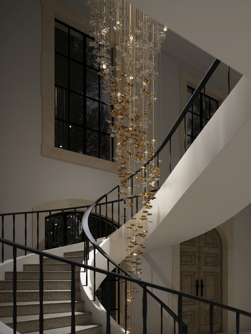Cezorisra Chandelier Linéaire en Laiton de Luxe - Neutralighting