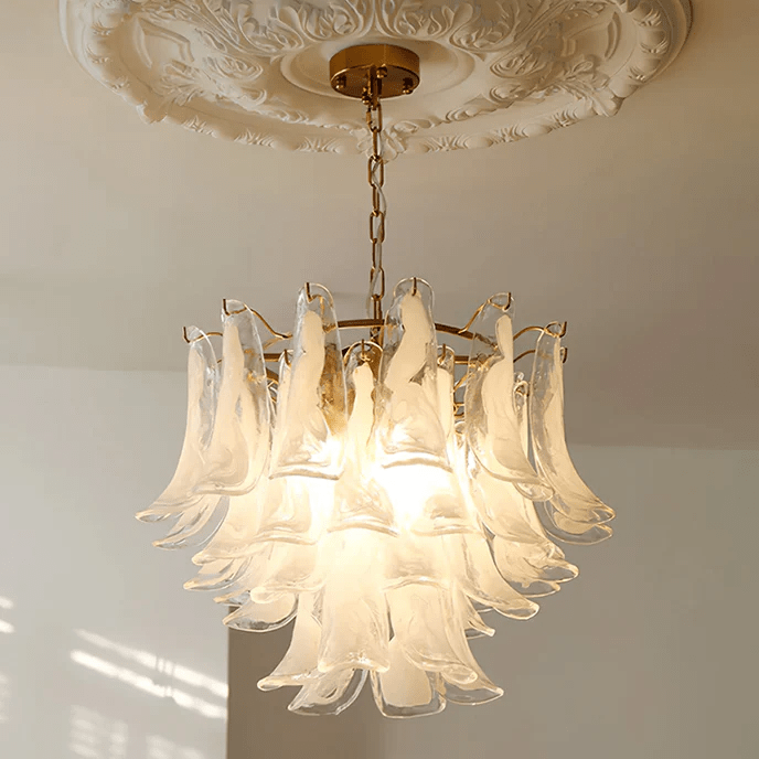 Aurora Lustre Murano Verre Feuille Doré - Neutralighting