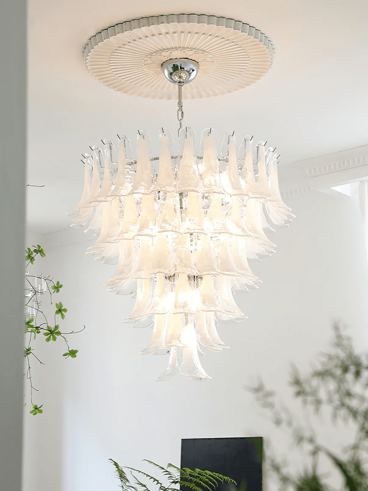 Aurora Lustre Pétales en Verre de Murano Vintage - Neutralighting