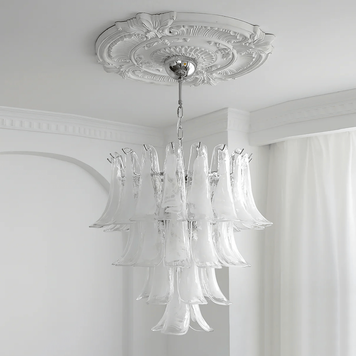 Aurora Lustre Pétales en Verre de Murano Vintage - Neutralighting