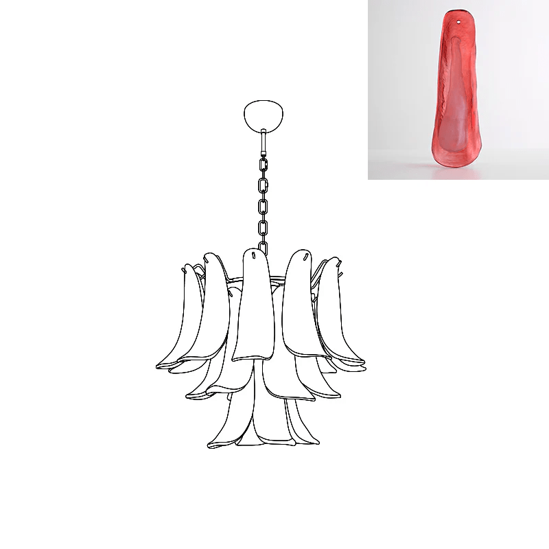 Aurora Lustre Pétales en Verre de Murano Vintage - Neutralighting