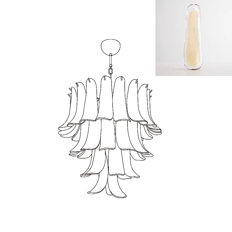 Aurora Lustre Pétales en Verre de Murano Vintage - Neutralighting