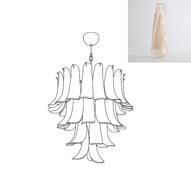 Aurora Lustre Pétales en Verre de Murano Vintage - Neutralighting