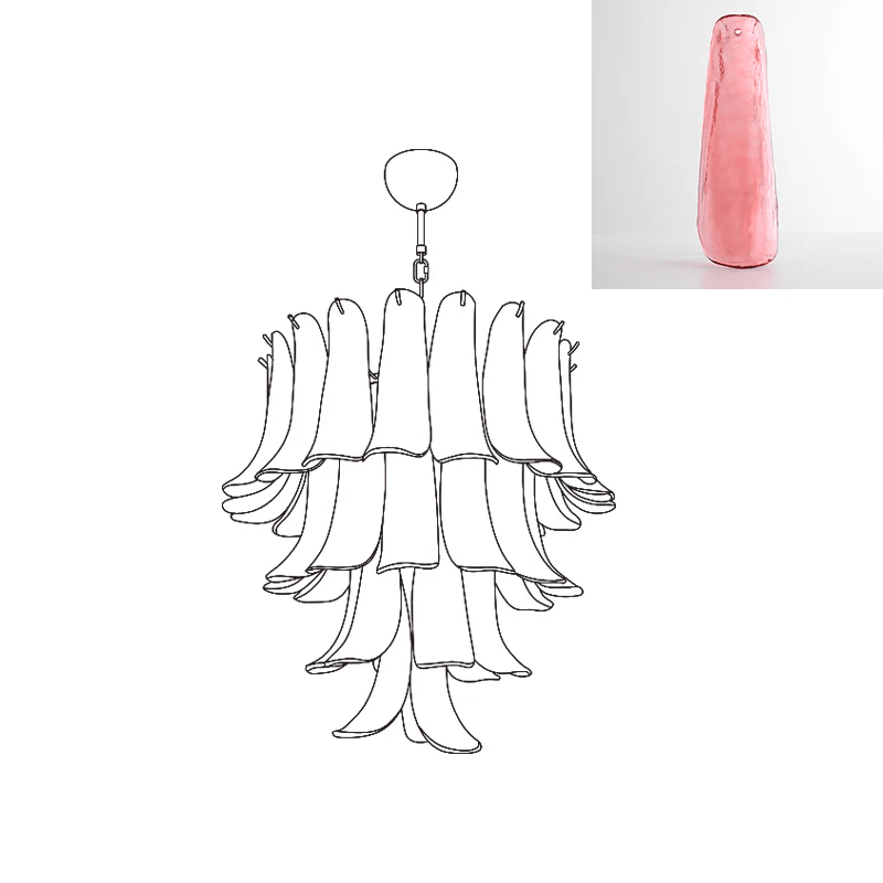 Aurora Lustre Pétales en Verre de Murano Vintage - Neutralighting