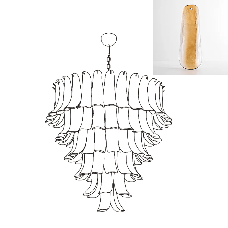 Aurora Lustre Pétales en Verre de Murano Vintage - Neutralighting