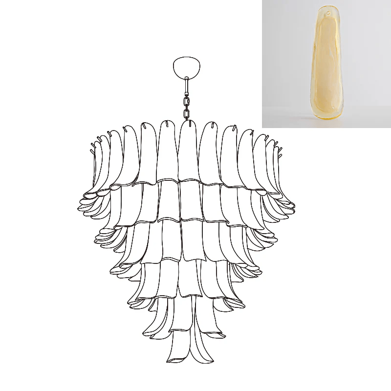 Aurora Lustre Pétales en Verre de Murano Vintage - Neutralighting