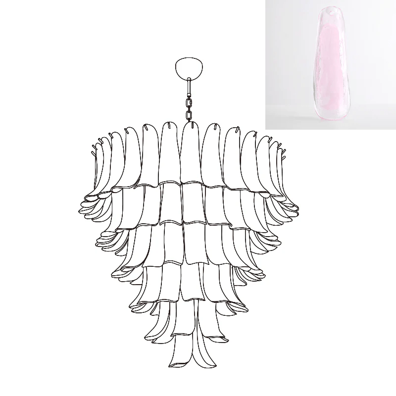 Aurora Lustre Pétales en Verre de Murano Vintage - Neutralighting