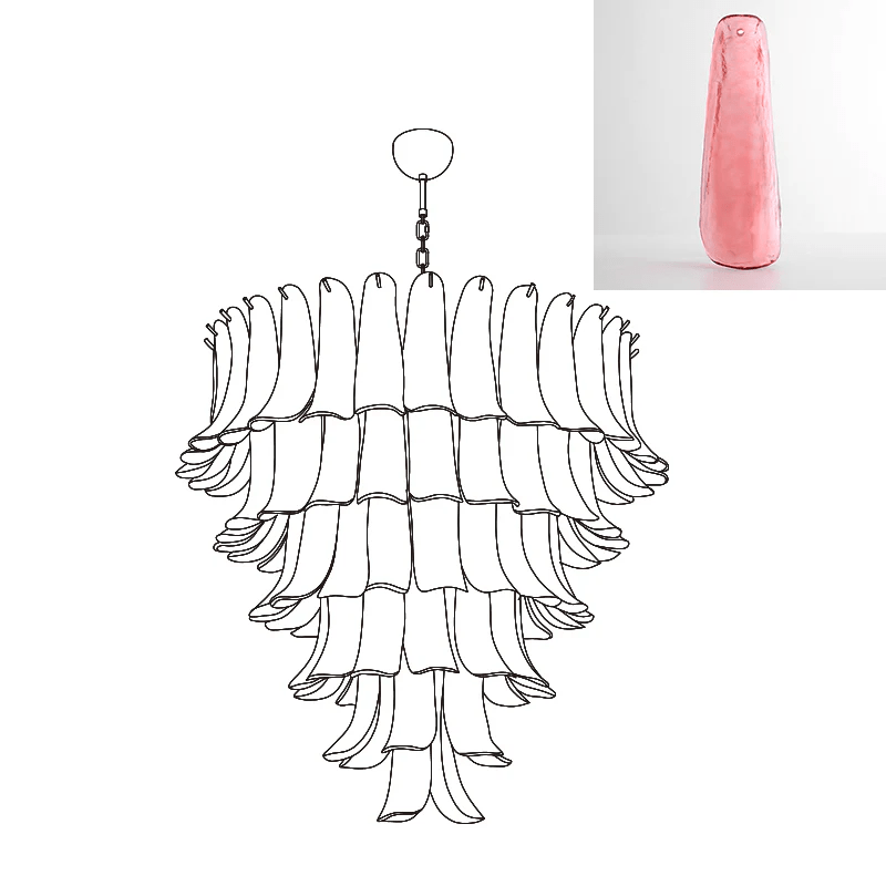 Aurora Lustre Pétales en Verre de Murano Vintage - Neutralighting