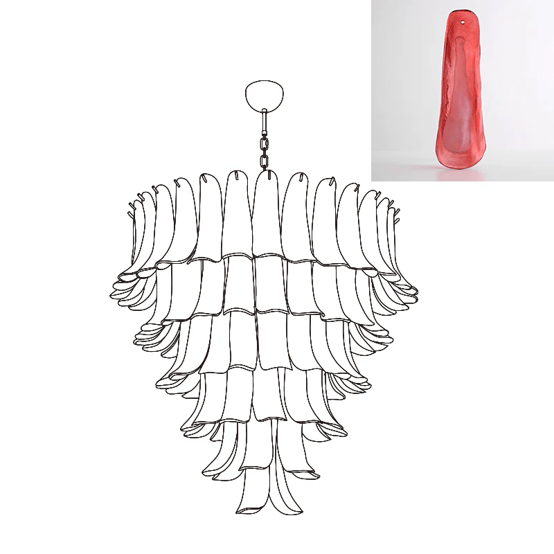 Aurora Lustre Pétales en Verre de Murano Vintage - Neutralighting