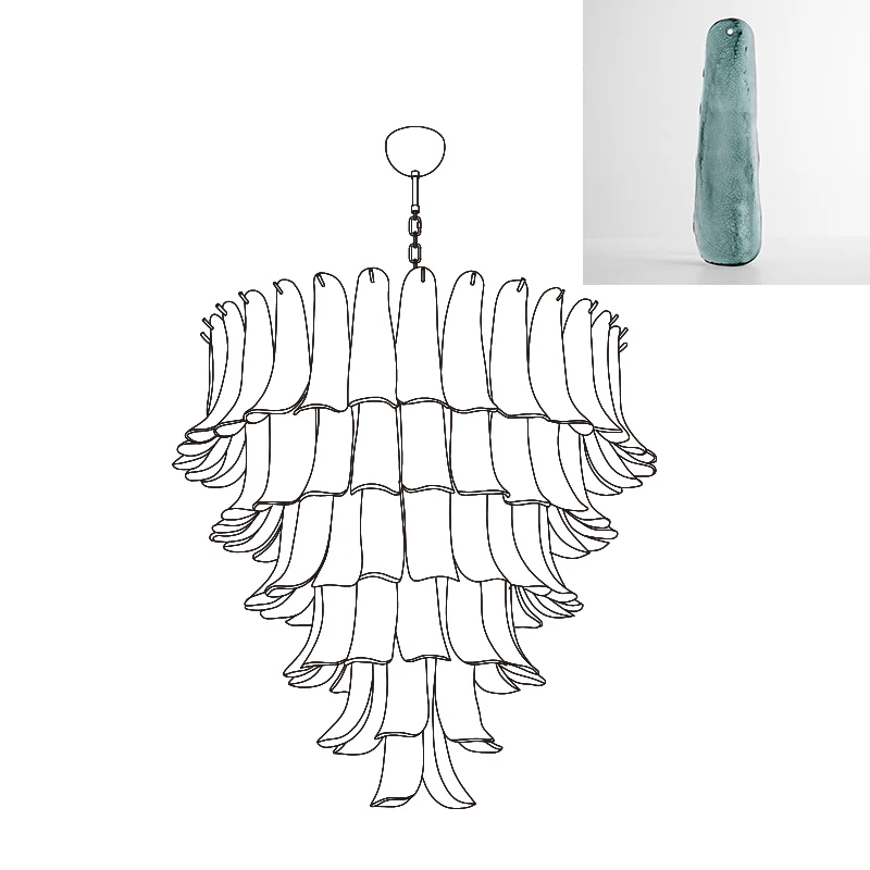 Aurora Lustre Pétales en Verre de Murano Vintage - Neutralighting