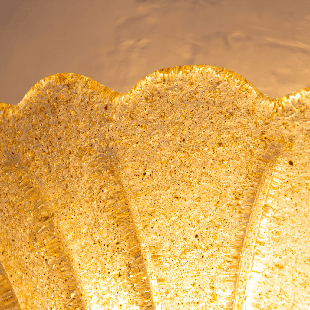 Aurora Applique Murale Coquille Bord Texturé Verre Élégant - Neutralighting