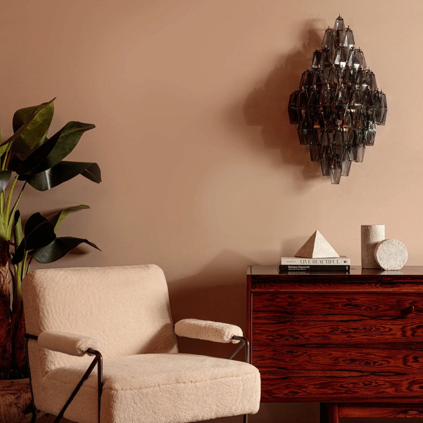 Aurora Luminaire Mural Ambre Diamant Polyèdre Vintage - Neutralighting