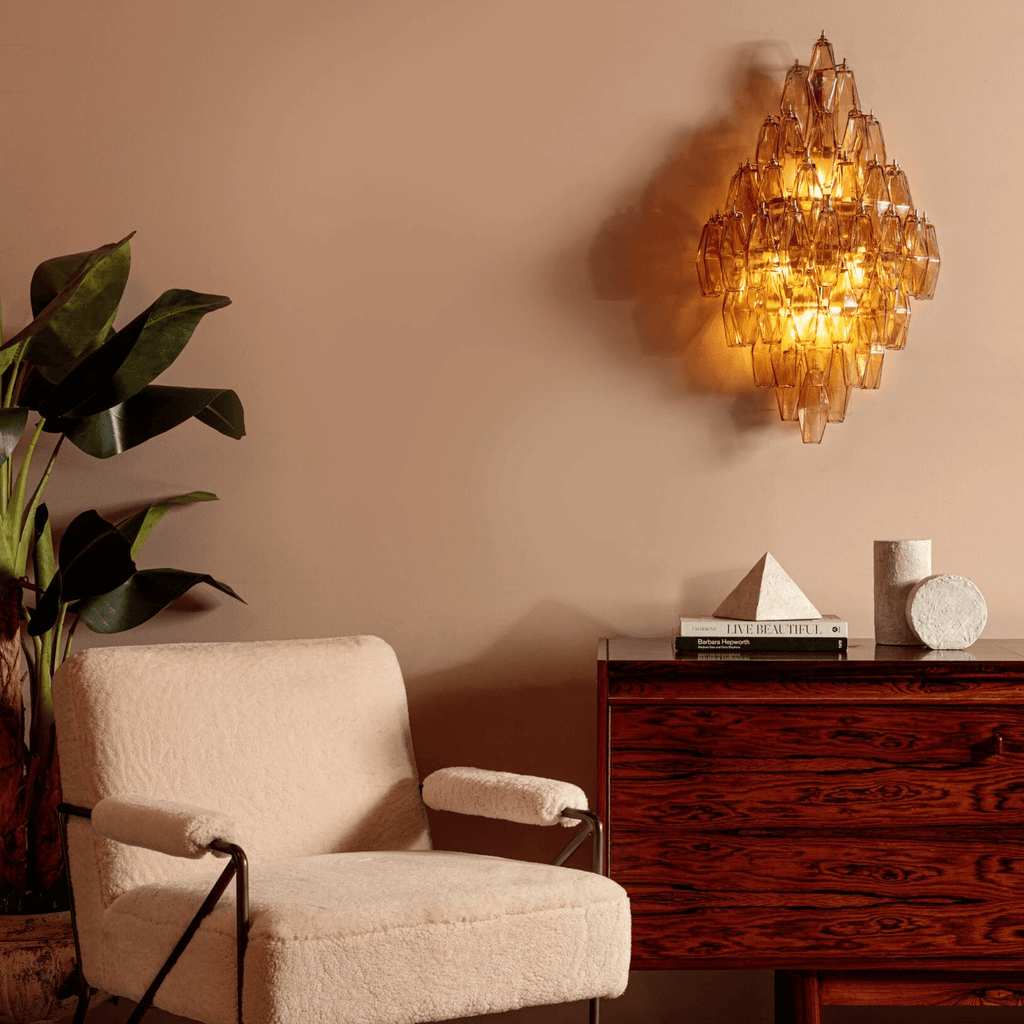 Aurora Luminaire Mural Ambre Diamant Polyèdre Vintage - Neutralighting