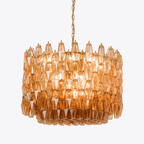 Aurora Lustre Tambour Ambre Verre - Neutralighting