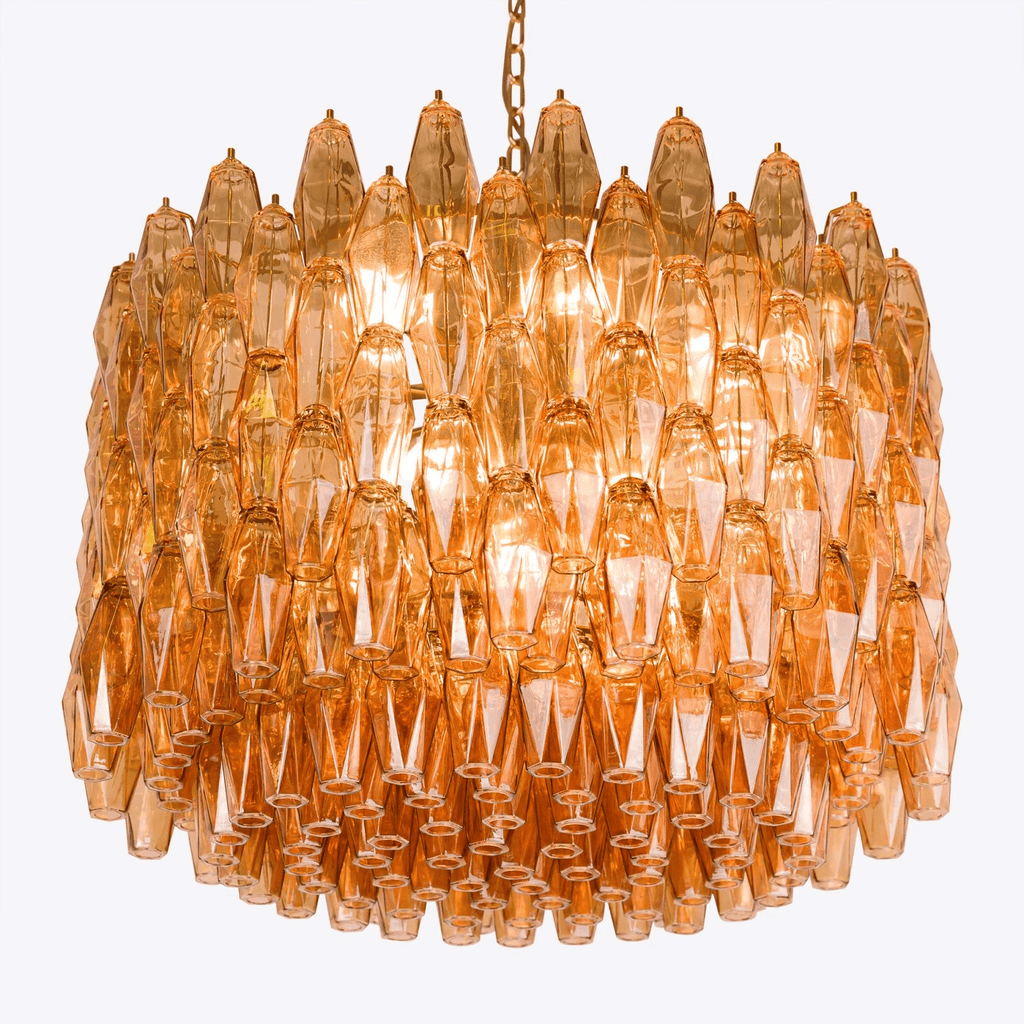 Aurora Lustre Tambour Ambre Verre - Neutralighting