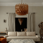 Aurora Lustre Tambour Ambre Verre - Neutralighting