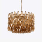 Aurora Lustre Tambour Ambre Verre - Neutralighting