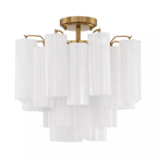 Aurora Plafonnier Transparent Murano Verre Tubulaire Soufflé-Main - Neutralighting
