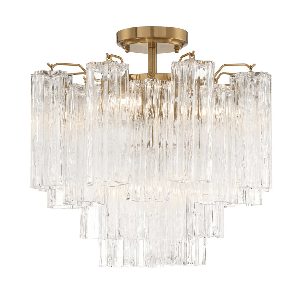 Aurora Plafonnier Transparent Murano Verre Tubulaire Soufflé-Main - Neutralighting