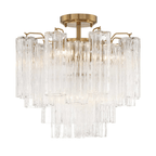 Aurora Plafonnier Transparent Murano Verre Tubulaire Soufflé-Main - Neutralighting